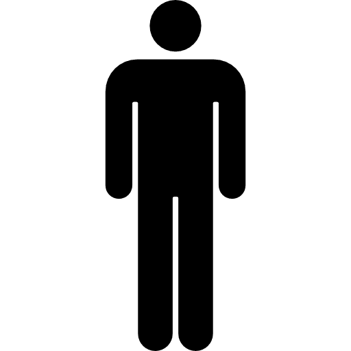 Man silhouette person standing one men icon