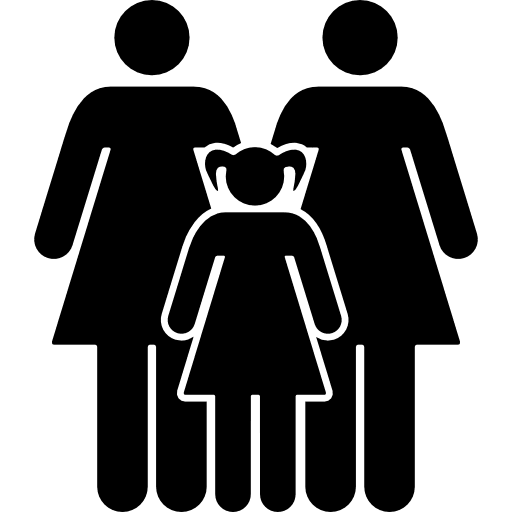 Three women two adults and a child young vibe women icon