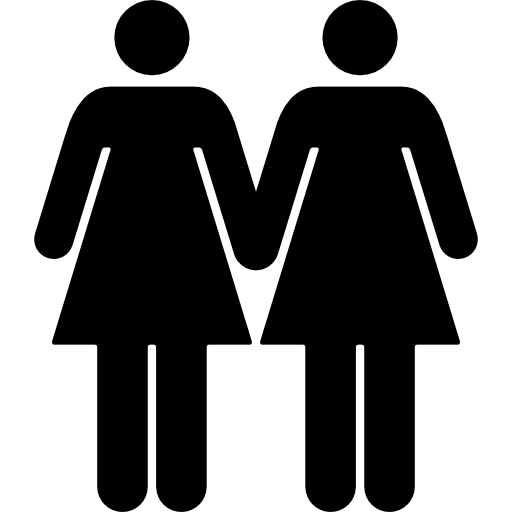 Women couple silhouettes people homosexual icon