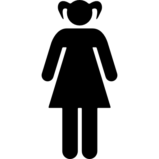 Young woman with two ponytails child woman person icon