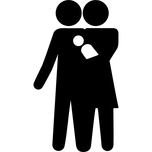 Couple with baby people baby familiar icon