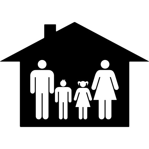 Familiar group of four in a house familiar inside four icon