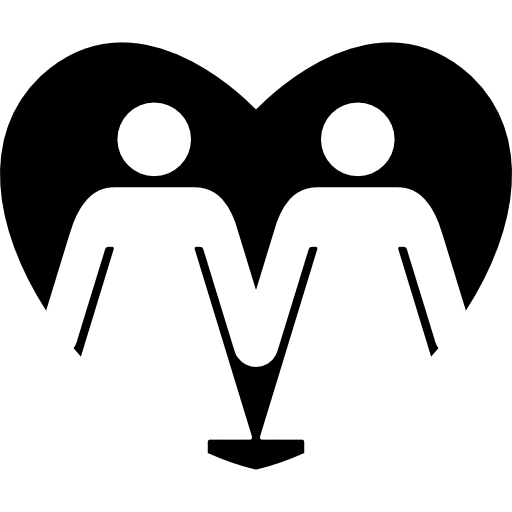 Familiar group of two women couple in a heart couple familiar lesbian icon