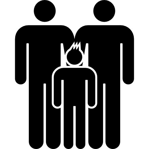 Male family of three persons man males child icon