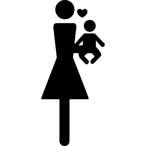 Mother loving her baby familiar daughter people icon