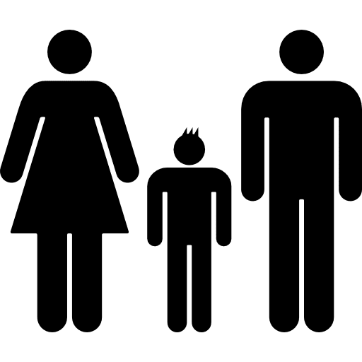 Familiar group of three familiar couple family icon