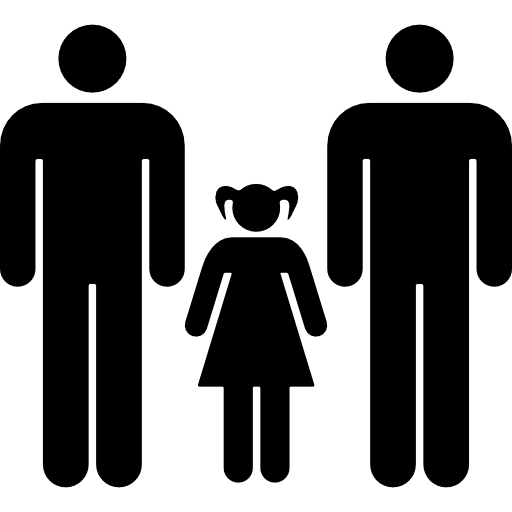 Men couple with a daughter familiar group persons people family icon