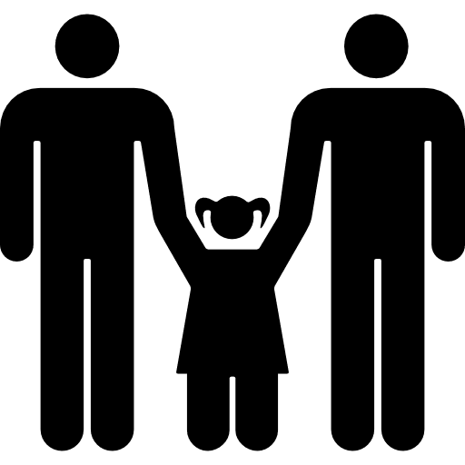 Men couple with a daughter group two couple icon