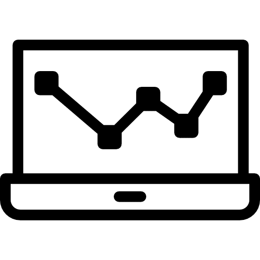 Analytics laptop stats open laptop technology icon