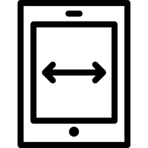 Tablet with double arrow screen tablet smartphone icon