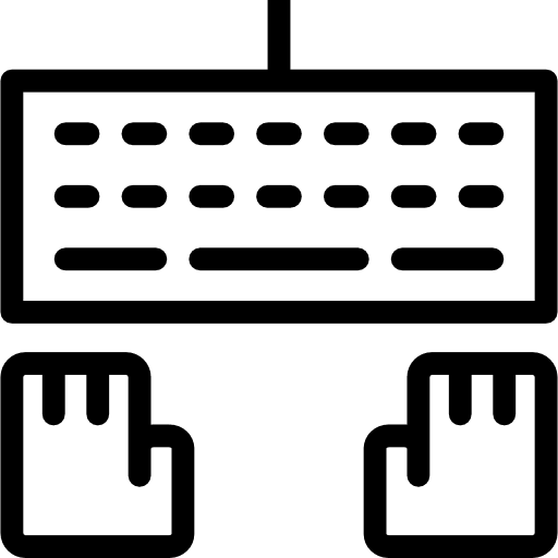 Keyboard and hands hand computers computer icon