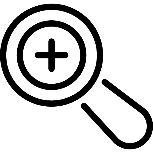 Zoom in symbol zoom lens plus sign detective icon