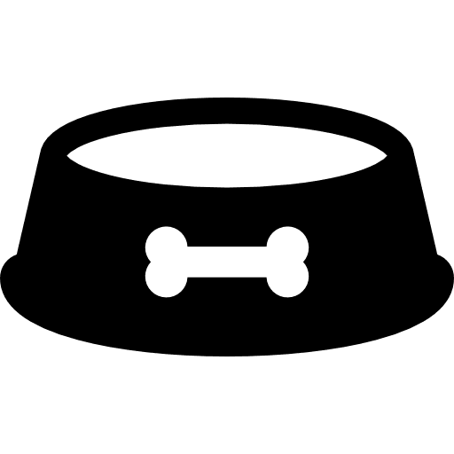 Dog dish animals food plate icon