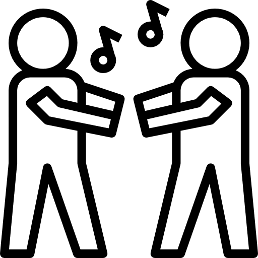 Dancing fun party people icon Dancing fun party people icon