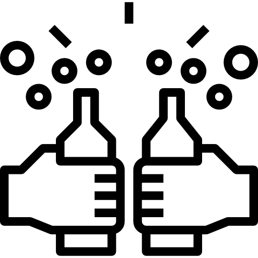 Toast bottle alcohol birthday and party icon Toast bottle alcohol birthday and party icon