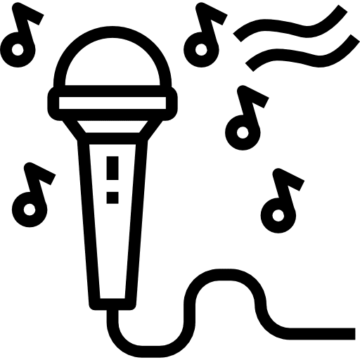 Karaoke electronics music and multimedia technology icon Karaoke electronics music and multimedia technology icon