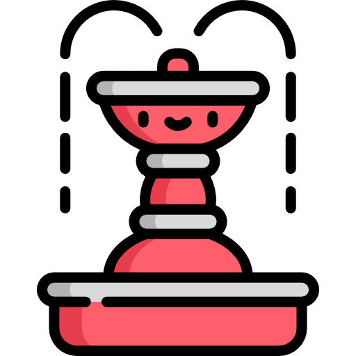 Fountain buildings architecture and city fountain icon Fountain buildings architecture and city fountain icon