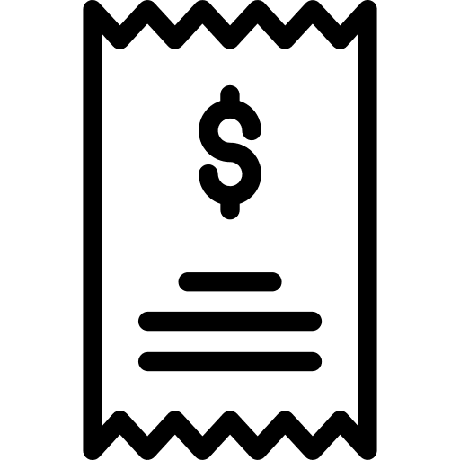 Invoice business and finance invoice receipt icon