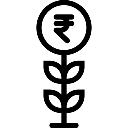 Growth currency investment bank icon