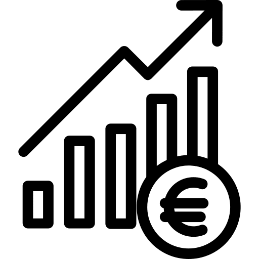 Profits analytics business euro icon