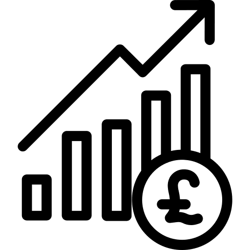 Profits business pound money icon