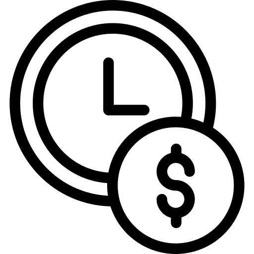 Time is money time is money time clock icon