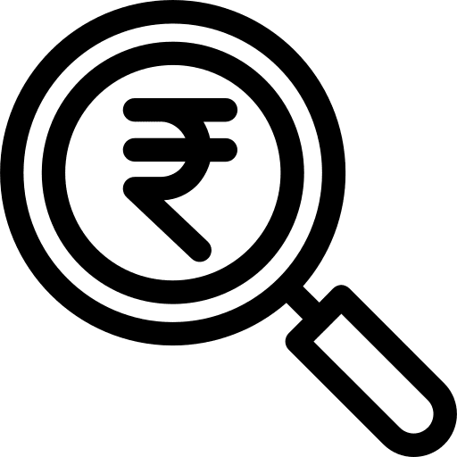 Magnifying glass currency magnifying glass money icon