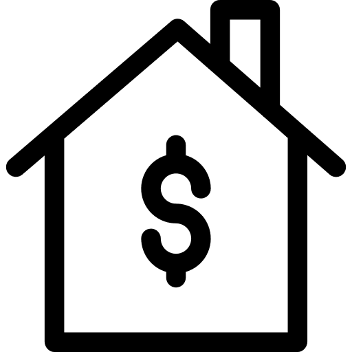 Dollar sign circle real estate icon
