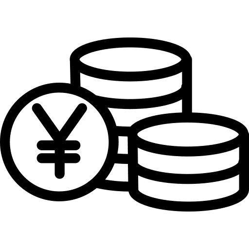 Yen business and finance cash coin icon