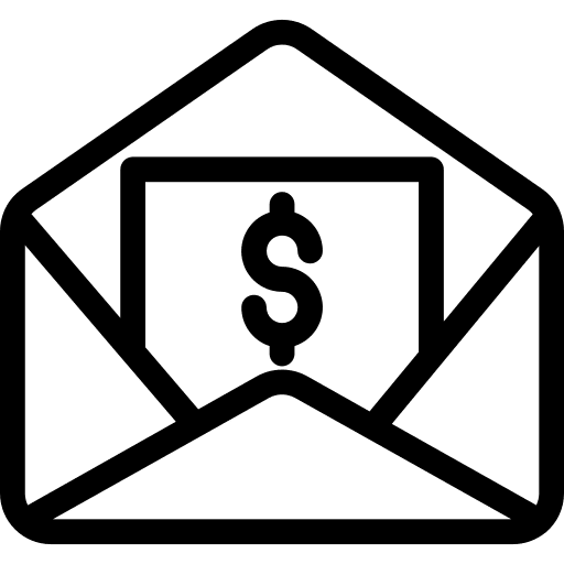 Dollar envelope payment commerce and shopping icon