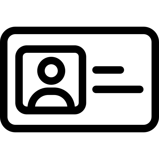 Id card about person identification admission icon
