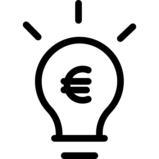 Idea illumination invention business and finance icon