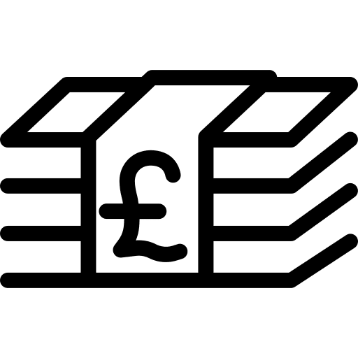 Money business and finance pound commerce and shopping icon