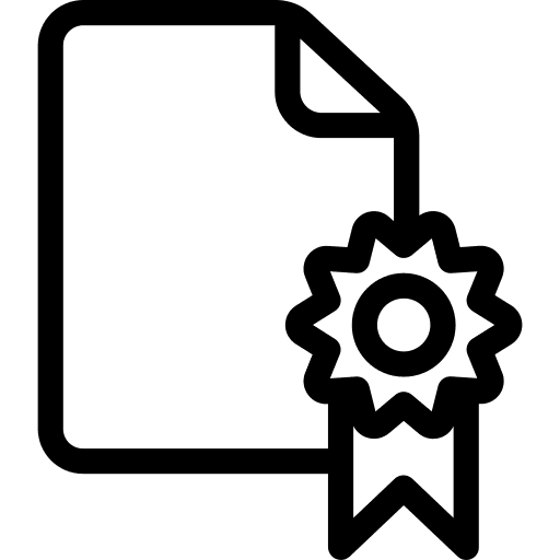 Certificate degree contract business and finance icon