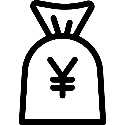 Money bag business and finance bank yen icon