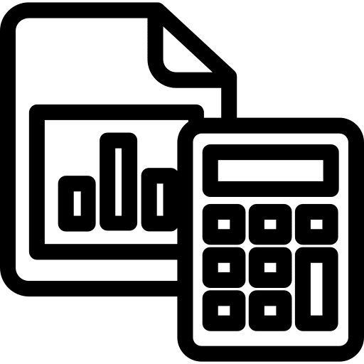 Analytics calculator stats business and finance icon