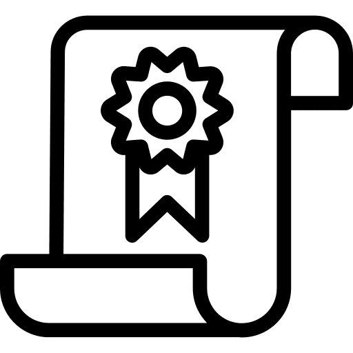 Certificate business and finance degree interface icon