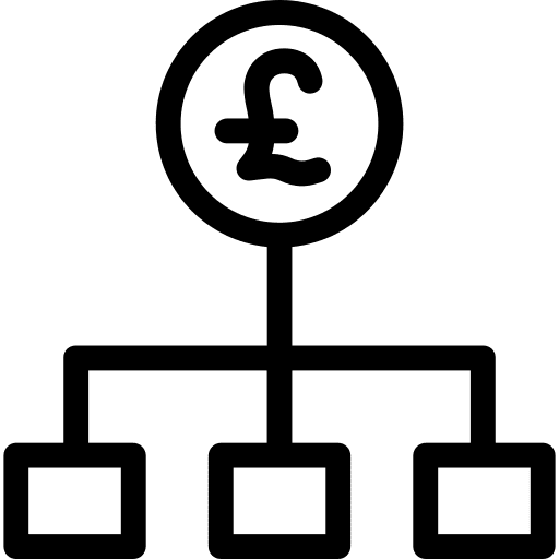 Pound sterling business and finance cash banking icon