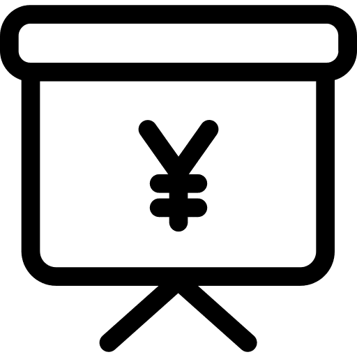 Presentation finances presentation yen icon