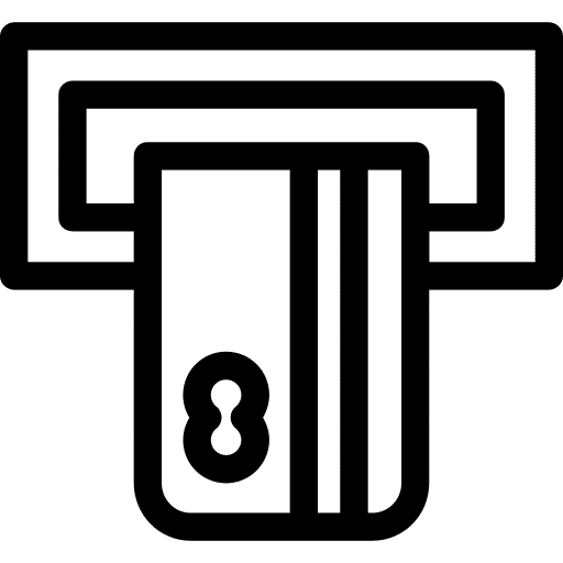 Atm card cash machine business and finance icon