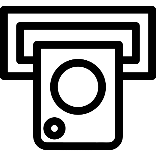 Atm cash point card machine icon