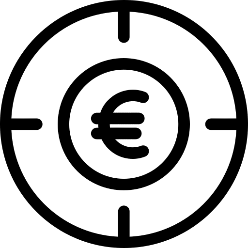 Euro business aim target icon