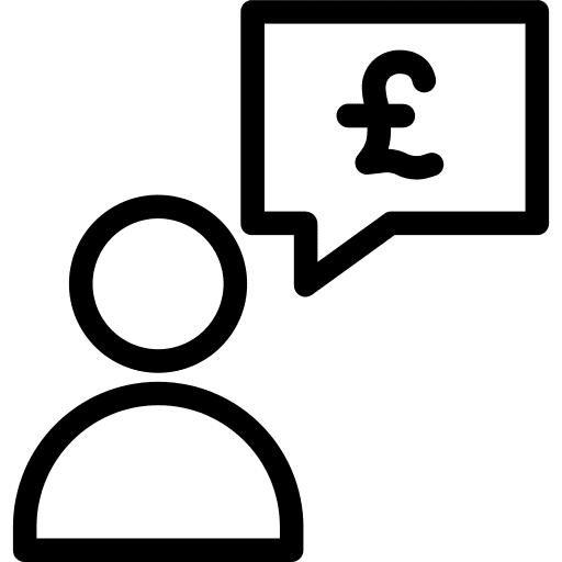 User user business and finance pound sterling icon