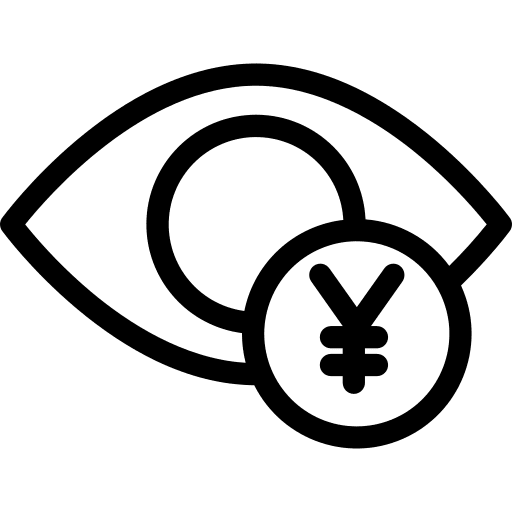 Vision money view eyes icon