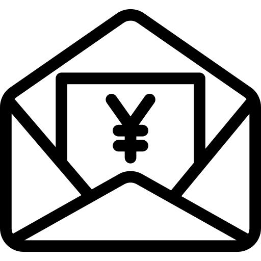 Yen payment invoice receipt icon
