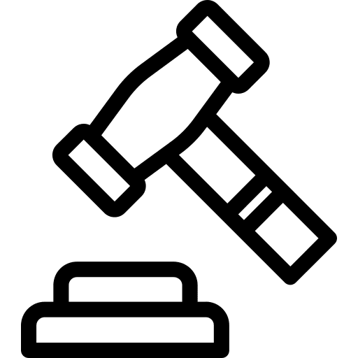 Auction hammer bid verdict icon