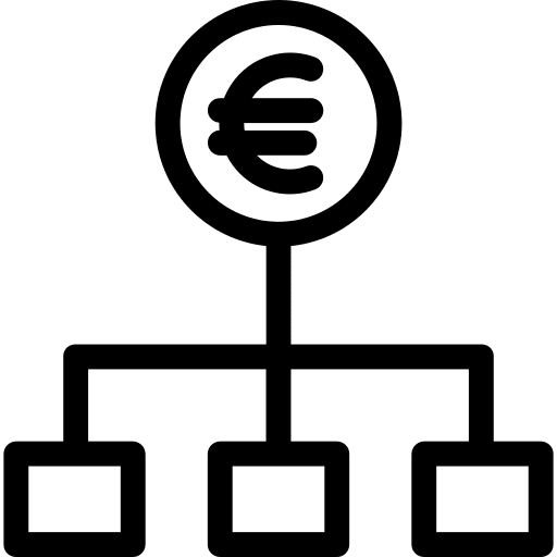 Euro profits business diagram icon