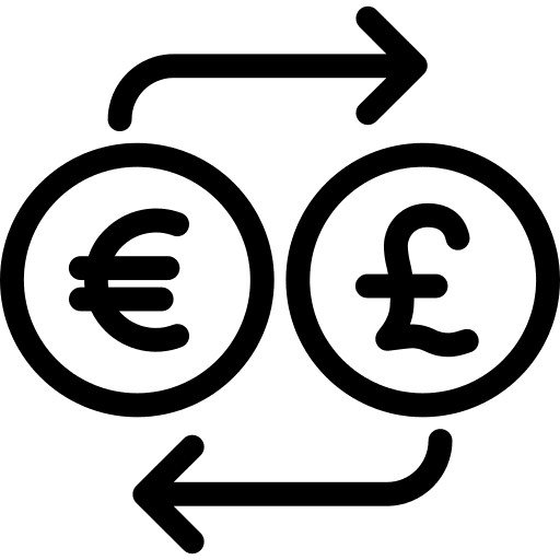 Exchange coins business pound sterling icon