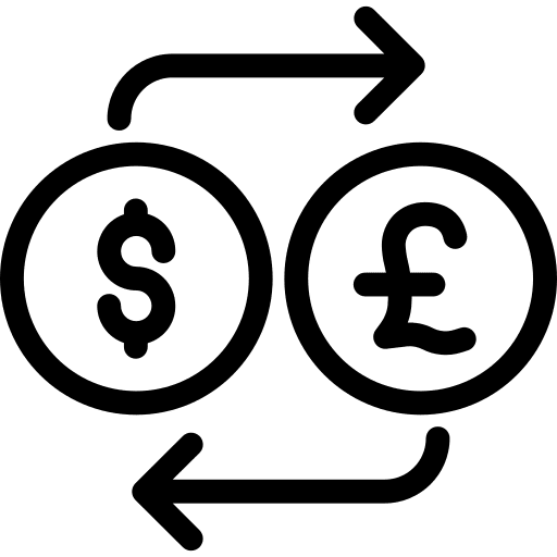 Exchange currency business pound sterling icon