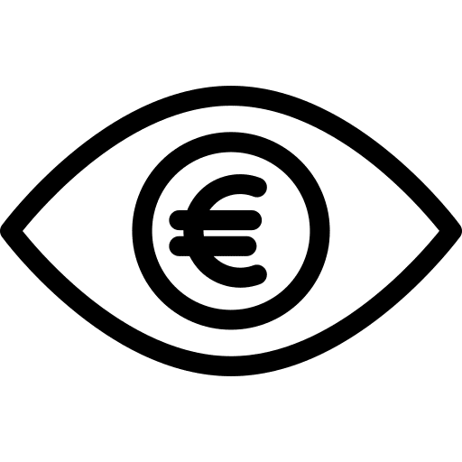 Eye money euro business and finance icon